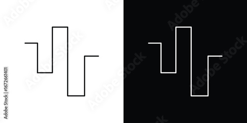 Wave square icon Lineal Style Vector Illustration. Vector symbol pictogram