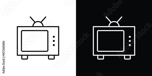 Tv retro icon Lineal Style Vector Illustration. Vector symbol pictogram