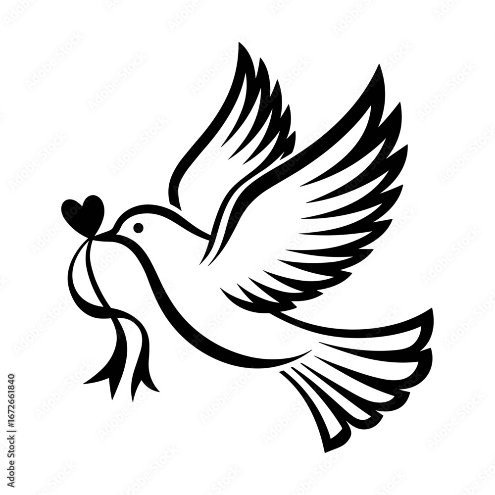 Obraz premium Pomba com coração