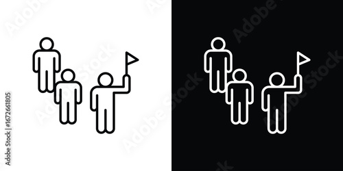 Tour guide people icon Lineal Style Vector Illustration. Vector symbol pictogram