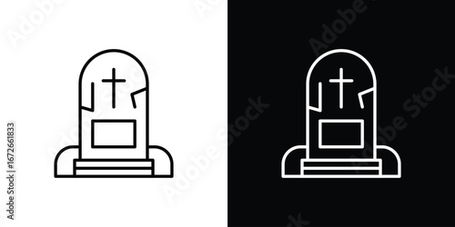 Tombstone icon Lineal Style Vector Illustration. Vector symbol pictogram