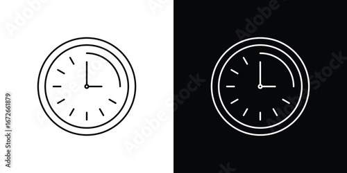 Time quarter past icon Lineal Style Vector Illustration. Vector symbol pictogram