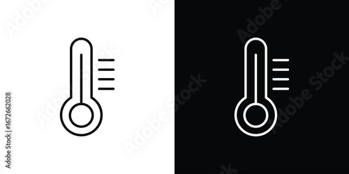 Temperature icon Lineal Style Vector Illustration. Vector symbol pictogram