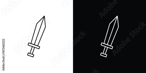 Sword icon Lineal Style Vector Illustration. Vector symbol pictogram