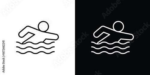 Swimmer icon Lineal Style Vector Illustration. Vector symbol pictogram