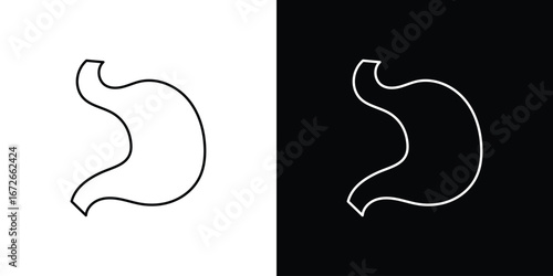 Stomach icon Lineal Style Vector Illustration. Vector symbol pictogram