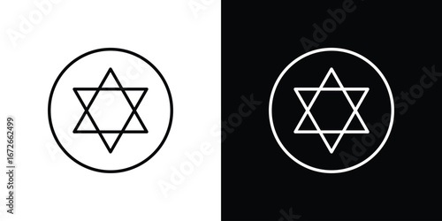 Star of David icon Lineal Style Vector Illustration. Vector symbol pictogram