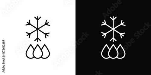 Snowflake droplets icon Lineal Style Vector Illustration. Vector symbol pictogram