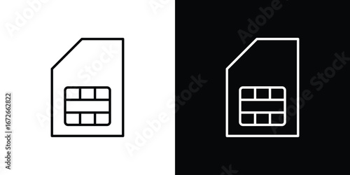 Sim card icon Lineal Style Vector Illustration. Vector symbol pictogram