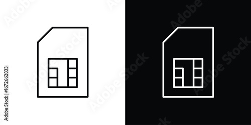 Sim card icon Lineal Style Vector Illustration. Vector symbol pictogram