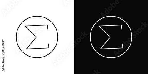 Sigma icon Lineal Style Vector Illustration. Vector symbol pictogram