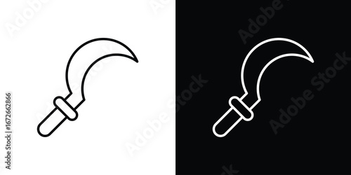 Sickle icon Lineal Style Vector Illustration. Vector symbol pictogram