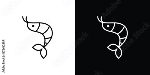 Shrimp icon Lineal Style Vector Illustration. Vector symbol pictogram