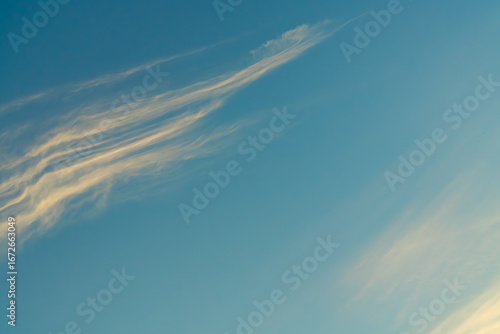 Cirrus Cloud Streaks in Evening Sky