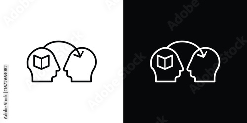 Share thoughts icon Lineal Style Vector Illustration. Vector symbol pictogram