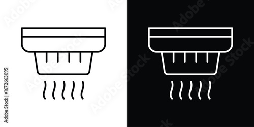 Sensor smoke icon Lineal Style Vector Illustration. Vector symbol pictogram