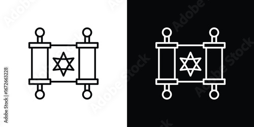Scroll Torah icon Lineal Style Vector Illustration. Vector symbol pictogram