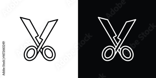Scissors icon Lineal Style Vector Illustration. Vector symbol pictogram