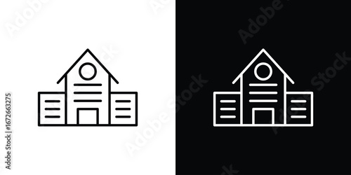 school icon Lineal Style Vector Illustration. Vector symbol pictogram