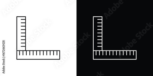 Ruler combined icon Lineal Style Vector Illustration. Vector symbol pictogram
