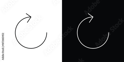 Rotate right icon Lineal Style Vector Illustration. Vector symbol pictogram