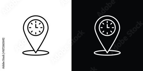 Real time location icon Lineal Style Vector Illustration. Vector symbol pictogram