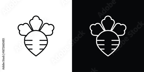 Radish icon Lineal Style Vector Illustration. Vector symbol pictogram