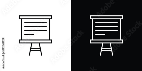 Presentation icon Lineal Style Vector Illustration. Vector symbol pictogram