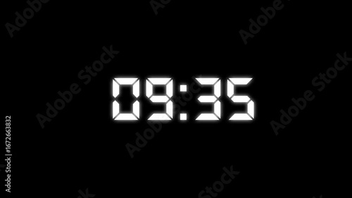 10 minute countdown animation from 600 seconds to 0 seconds. 10 minute countdown timer with alpha channel animation.  10 minute countdown on a transparent background