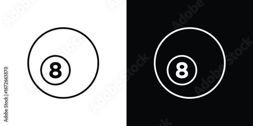 Pool 8 ball icon Lineal Style Vector Illustration. Vector symbol pictogram