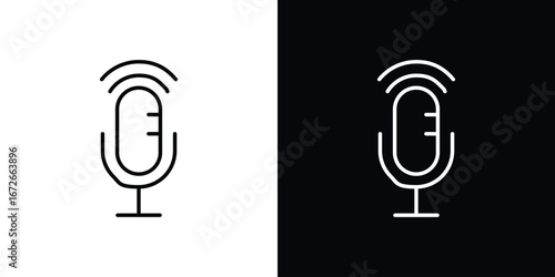 Podcast icon Lineal Style Vector Illustration. Vector symbol pictogram