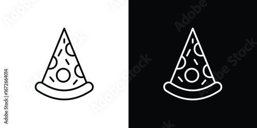 Pizza slice icon Lineal Style Vector Illustration. Vector symbol pictogram