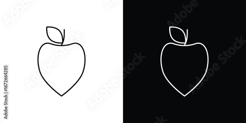 Peach icon Lineal Style Vector Illustration. Vector symbol pictogram