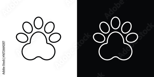 Paw icon Lineal Style Vector Illustration. Vector symbol pictogram