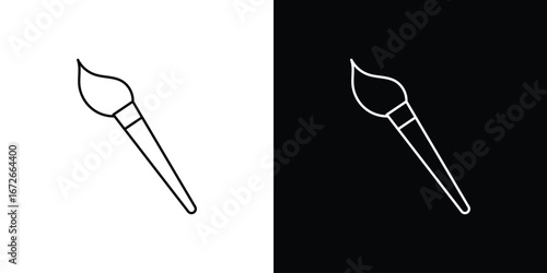 Paint brush icon Lineal Style Vector Illustration. Vector symbol pictogram