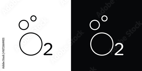 Oxygen O2 icon Lineal Style Vector Illustration. Vector symbol pictogram
