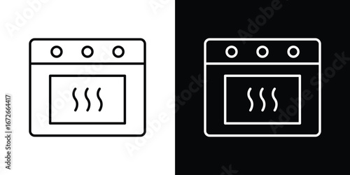 Oven icon Lineal Style Vector Illustration. Vector symbol pictogram