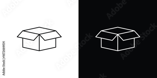 Open box icon Lineal Style Vector Illustration. Vector symbol pictogram