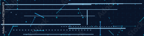 Futuristic vector tech background with abstract blue lines and digital patterns.