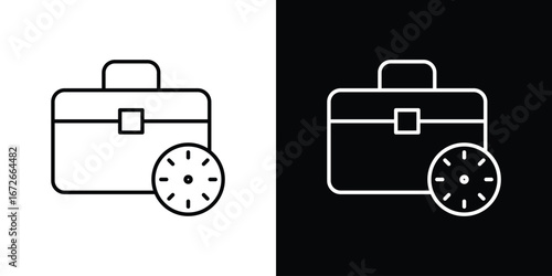 Office time icon Lineal Style Vector Illustration. Vector symbol pictogram