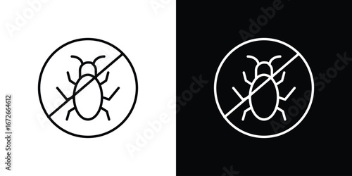 No Bug icon Lineal Style Vector Illustration. Vector symbol pictogram