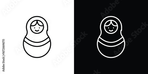 Nesting dolls icon Lineal Style Vector Illustration. Vector symbol pictogram