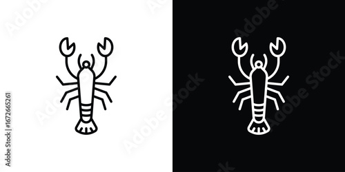 Lobster icon Lineal Style Vector Illustration. Vector symbol pictogram