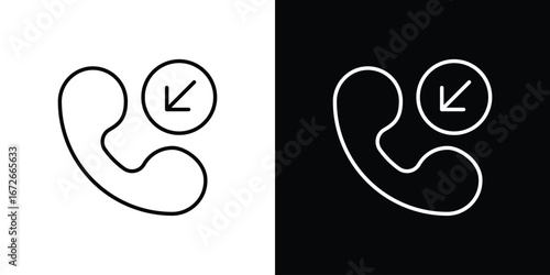 Incoming Call icon Lineal Style Vector Illustration. Vector symbol pictogram