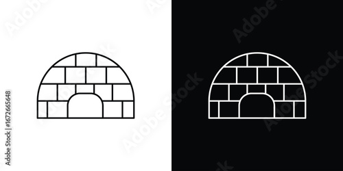Igloo icon Lineal Style Vector Illustration. Vector symbol pictogram