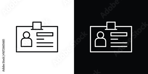 ID badge icon Lineal Style Vector Illustration. Vector symbol pictogram