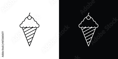 Ice cream icon Lineal Style Vector Illustration. Vector symbol pictogram