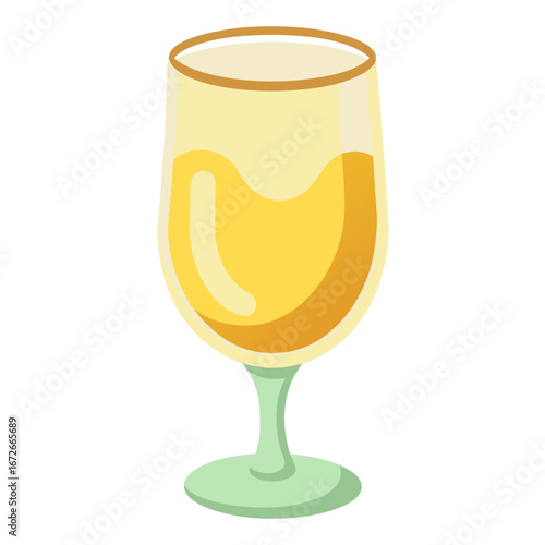 Eggnog glass isolated on white background