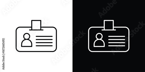 ID badge icon Lineal Style Vector Illustration. Vector symbol pictogram