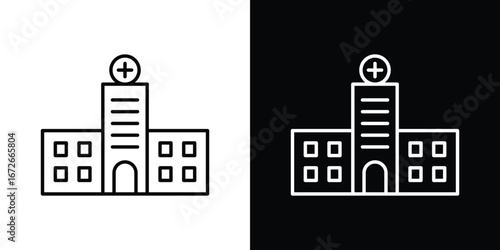 Hospital icon Lineal Style Vector Illustration. Vector symbol pictogram
